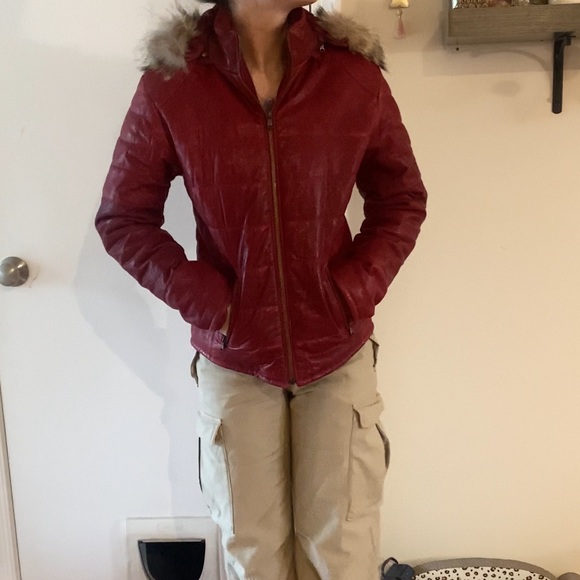 100% Genuine Italian Red Leather Jacket - Picture 9 of 13